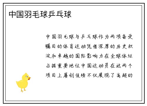 中国羽毛球乒乓球